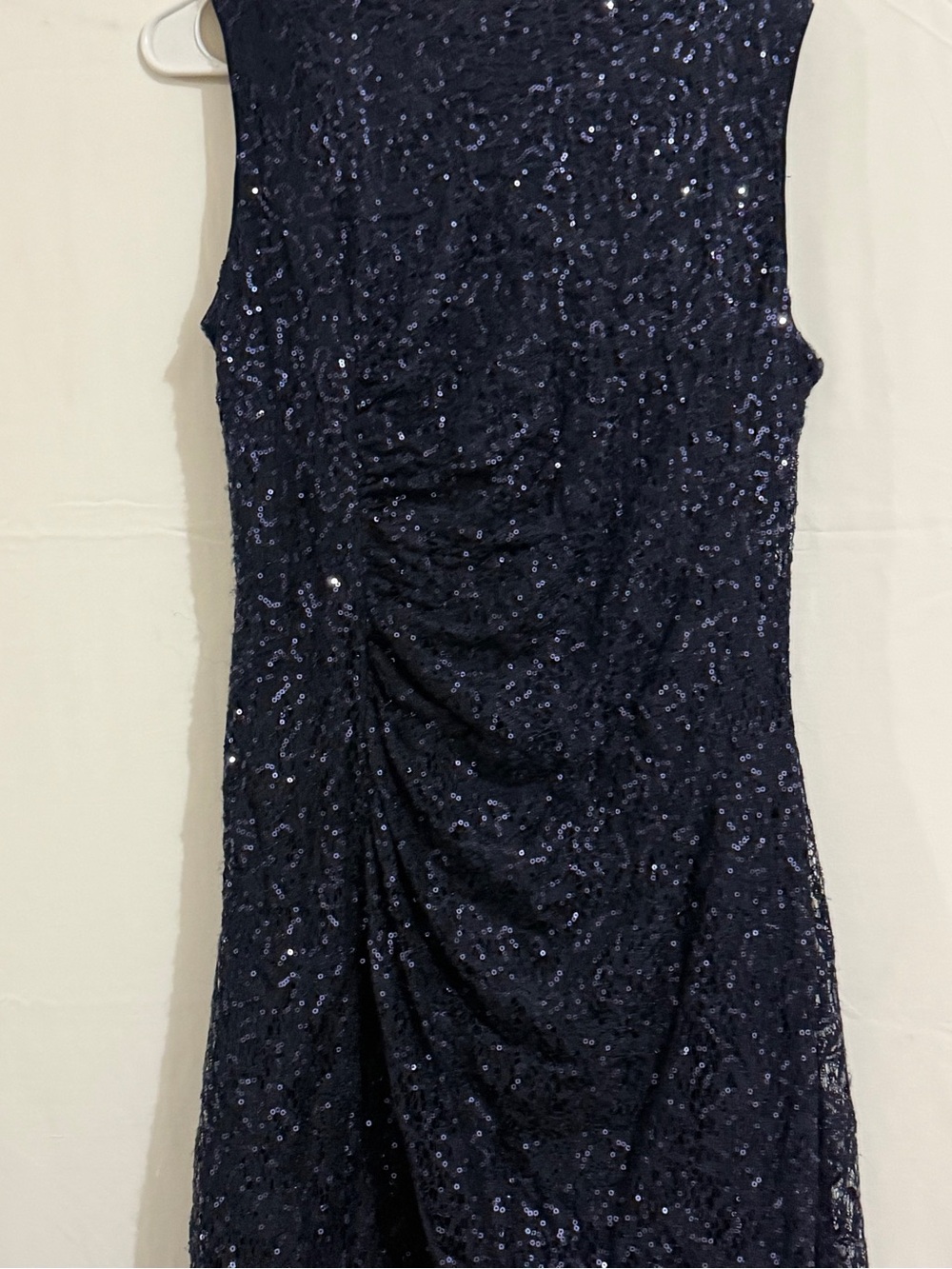 Calvin Klein Navy Sequin Sleeveless Evening Gown